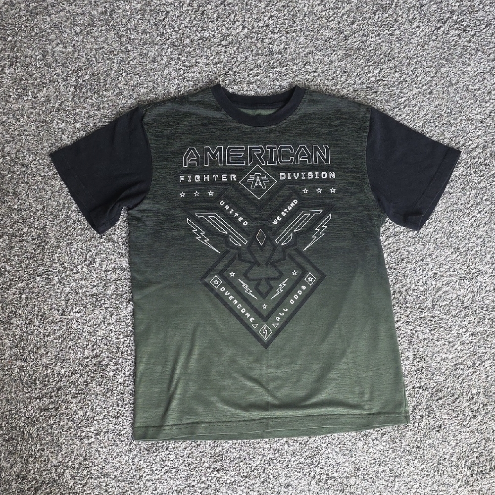 American Fighter Men's Black and Olive Tee